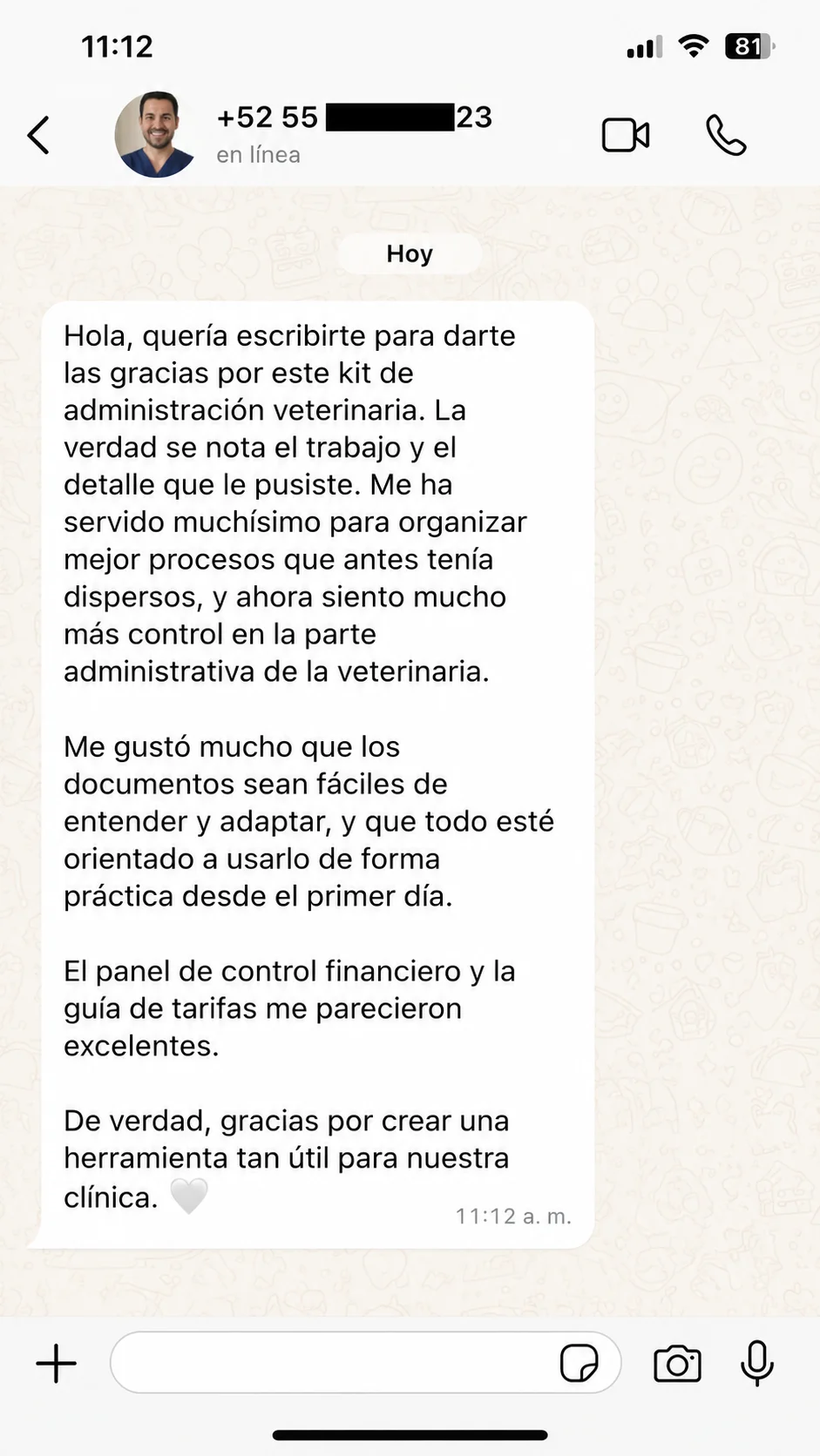Testimonio 4 de clínica veterinaria